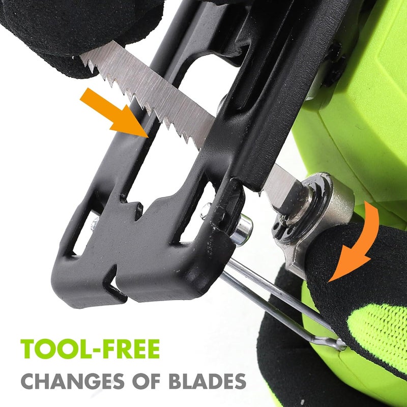 FASTPRO 12V Cordless Jig Saw Kit, Electric Jigsaw with 10pcs Blades & Edge Guide, Included 1.5 Ah Battery, Charger and Storage Case - Image 4